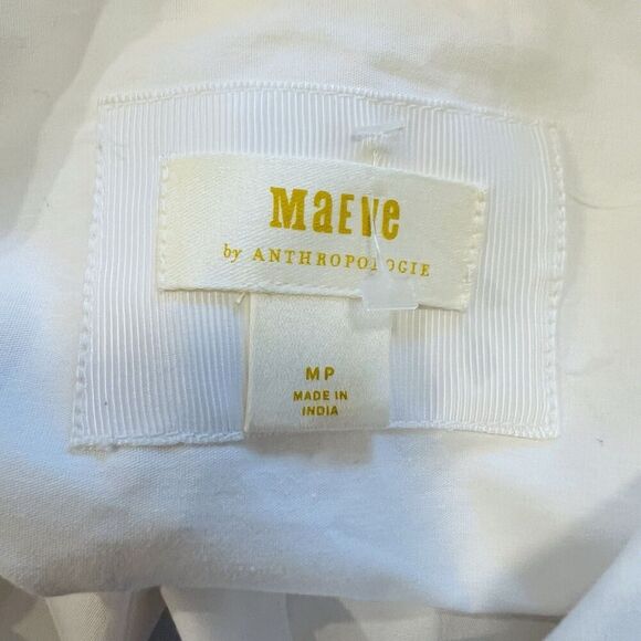 Maeve Anthropologie Maxi Tunic Poplin Button Down Top Cotton Petite Size Medium - Picture 9 of 12